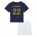 Maillot de foot France Theo Hernandez #22 Domicile vêtements enfant Monde 2022 Manches Courtes (+ pantalon court)